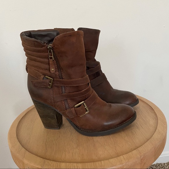 Steve Madden Shoes - Steve Madden Raleigh Brown Strappy Heeled Booties